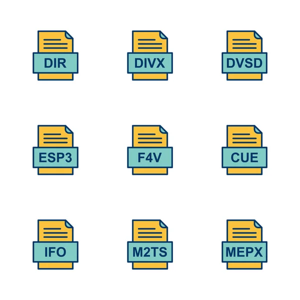 Conjunto Ícones Formatos Arquivo —  Vetores de Stock