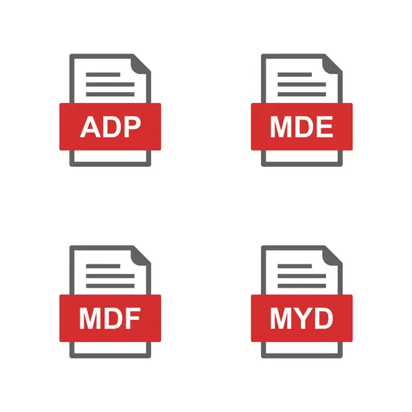 Set Von Symbolen Für Dateiformate — Stockvektor