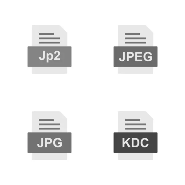 Set Von Symbolen Für Dateiformate — Stockvektor