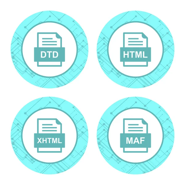 Set Von Symbolen Für Dateiformate — Stockvektor