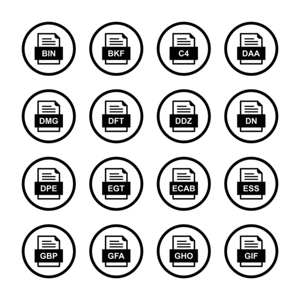 Conjunto Ícones Formatos Arquivo —  Vetores de Stock