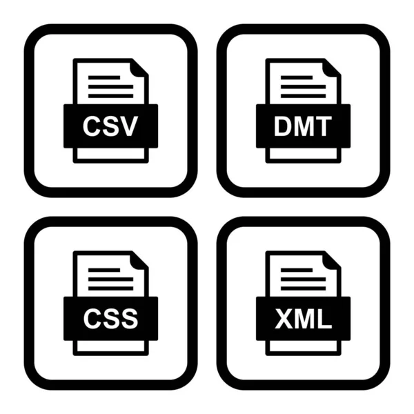 Set File Formats Icons — Stock Vector