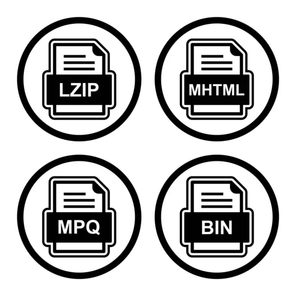 Ensemble Icônes Formats Fichiers — Image vectorielle