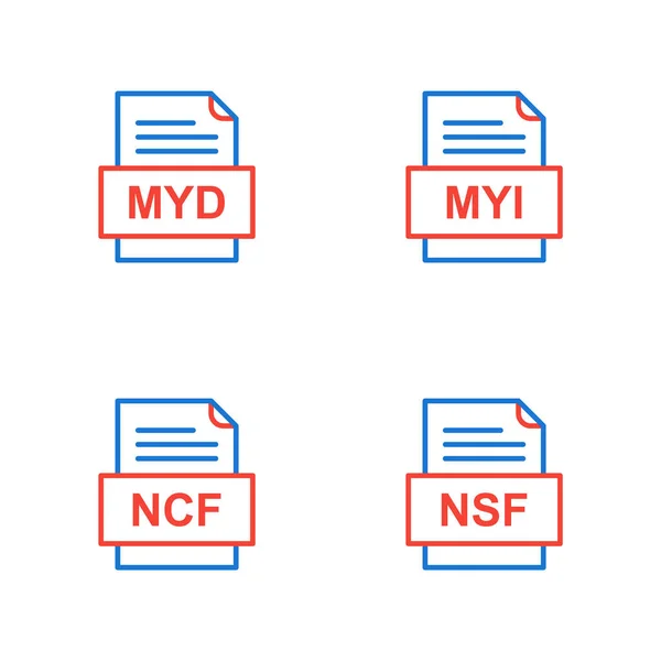 Ensemble Icônes Formats Fichiers — Image vectorielle