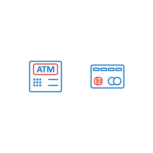 Conjunto Iconos Bancarios Elementos Aislados Vectores Fondo Blanco — Vector de stock