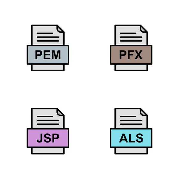 Conjunto Ícones Formatos Arquivo — Vetor de Stock