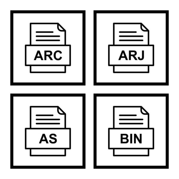 Set Von Symbolen Für Dateiformate — Stockvektor