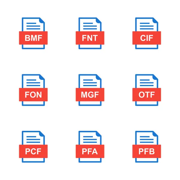 Ensemble Icônes Formats Fichiers — Image vectorielle