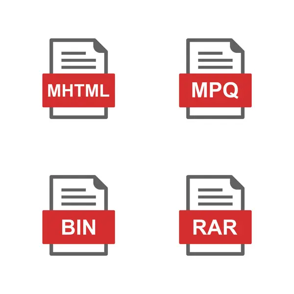 4つのファイル形式のアイコンのセット — ストックベクタ