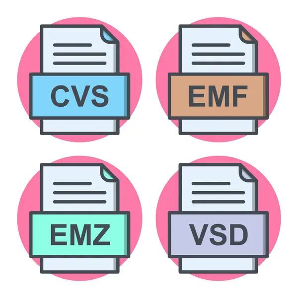 Ensemble Icônes Formats Fichiers — Image vectorielle