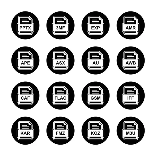 Ensemble Icônes Formats Fichiers — Image vectorielle