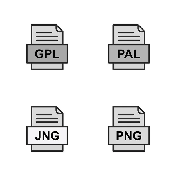 Set File Formats Icons — Stock Vector