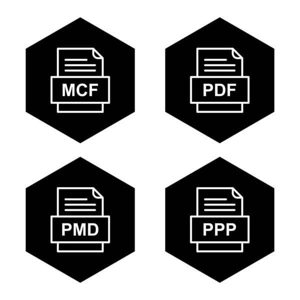 Set Von Symbolen Für Dateiformate — Stockvektor