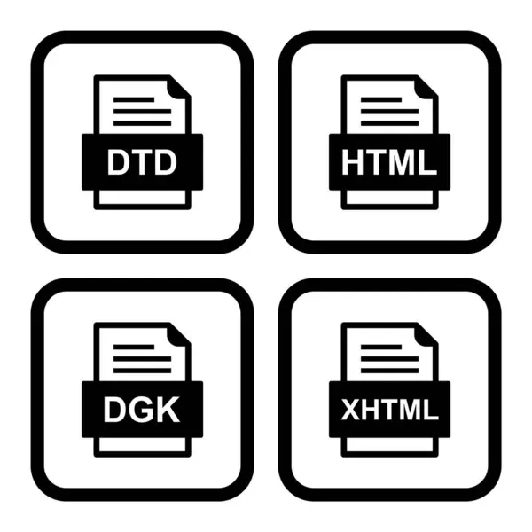 Zestaw Ikon Formatów Plików — Wektor stockowy