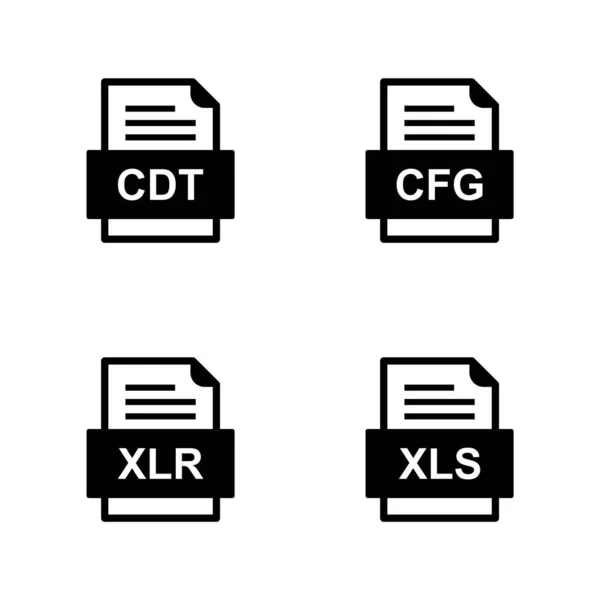 Set Von Symbolen Für Dateiformate — Stockvektor