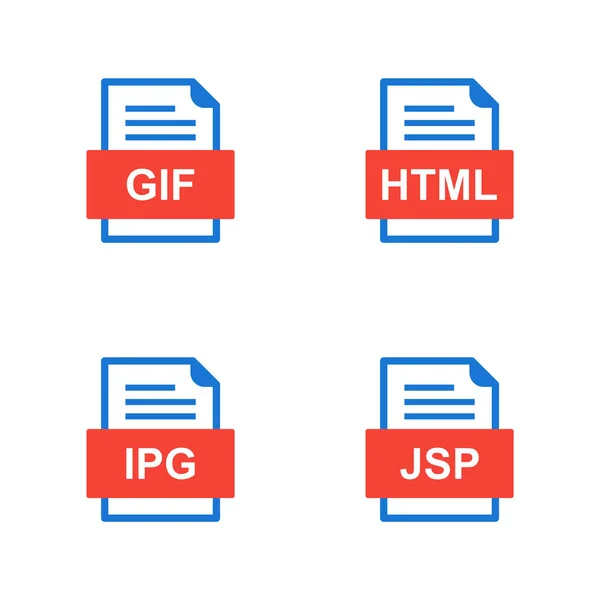 Set Von Symbolen Für Dateiformate — Stockvektor