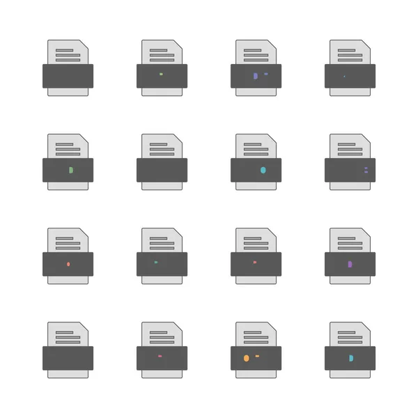 Set Von Symbolen Für Dateiformate — Stockvektor