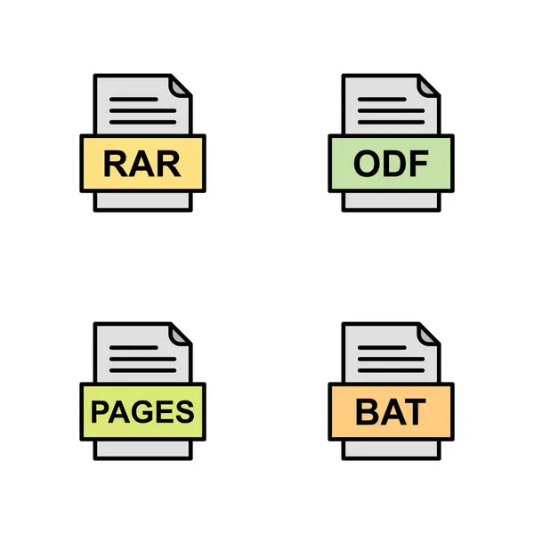 Set Icone Formati File — Vettoriale Stock