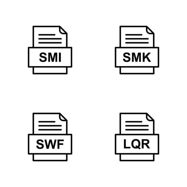 Set Von Symbolen Für Dateiformate — Stockvektor