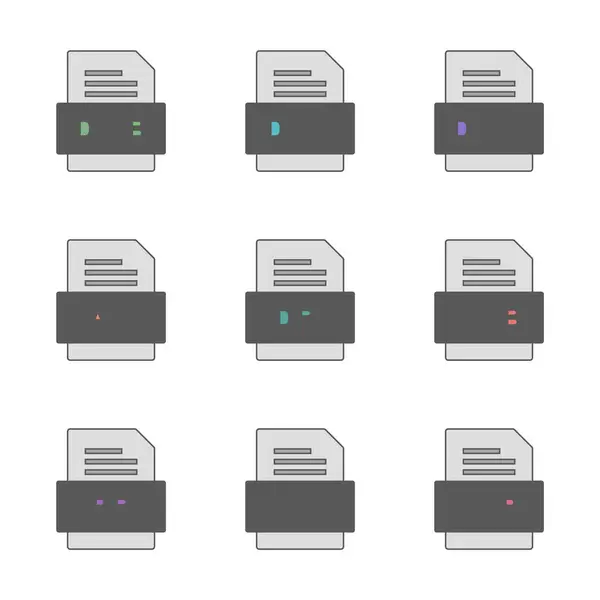 Set Icone Formati File — Vettoriale Stock