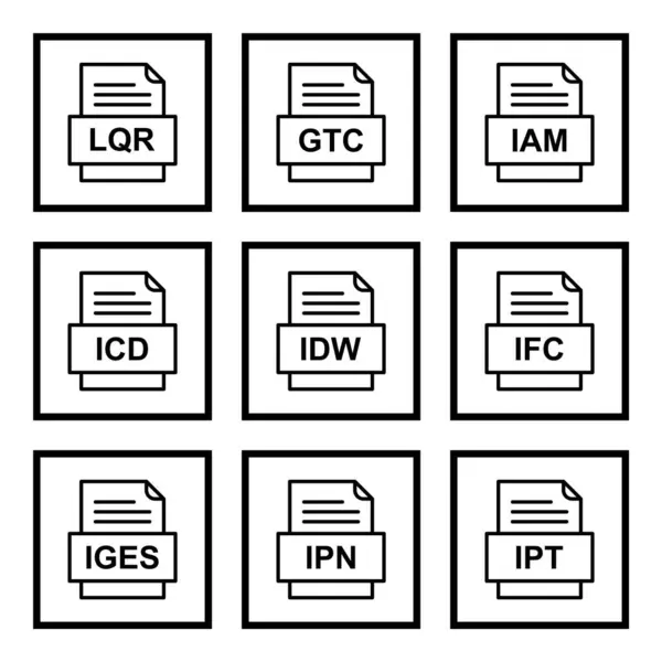 Conjunto Iconos Formatos Archivo — Vector de stock