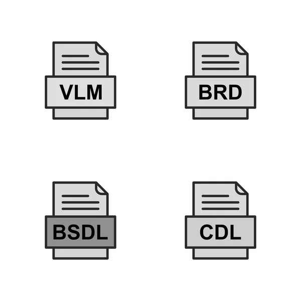 Set Von Symbolen Für Dateiformate — Stockvektor