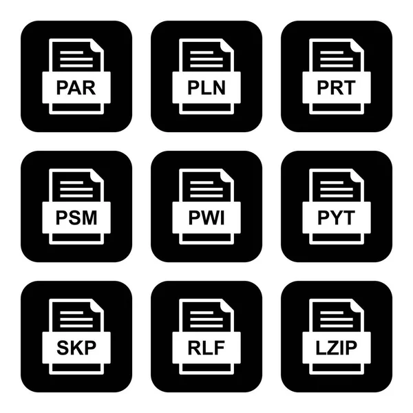 Ensemble Icônes Formats Fichiers — Image vectorielle