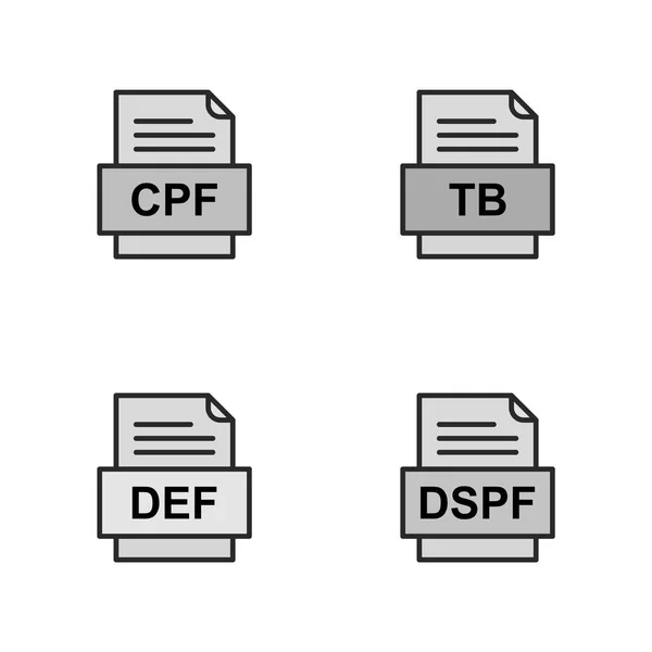 Set Von Symbolen Für Dateiformate — Stockvektor