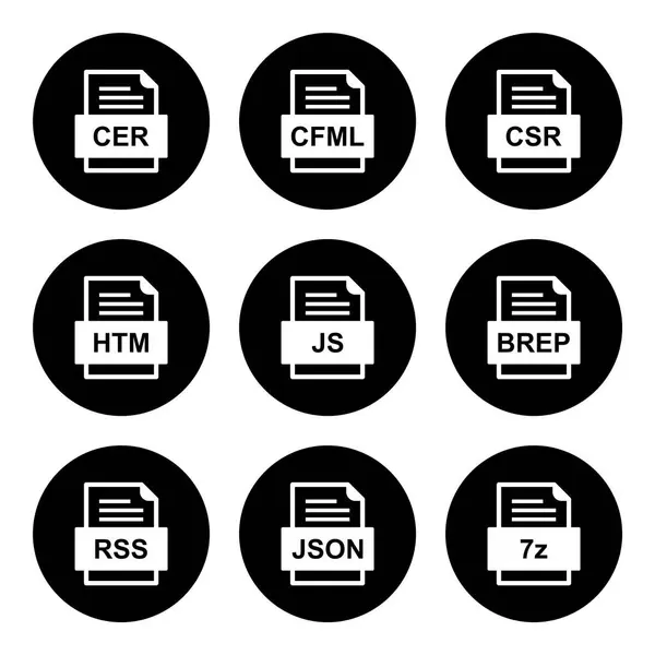 Set Von Symbolen Für Dateiformate — Stockvektor