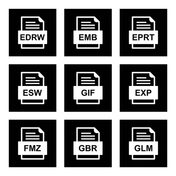 Sada Ikon Formátů Souborů — Stockový vektor