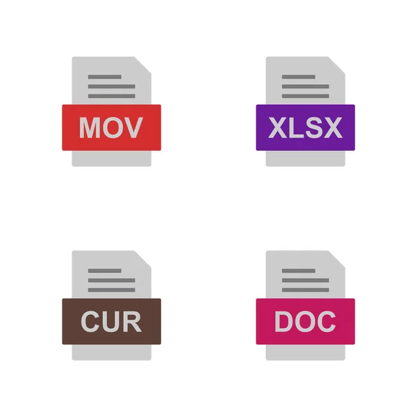 Set Von Symbolen Für Dateiformate — Stockvektor