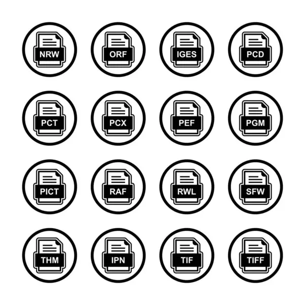 Ensemble Icônes Formats Fichiers — Image vectorielle