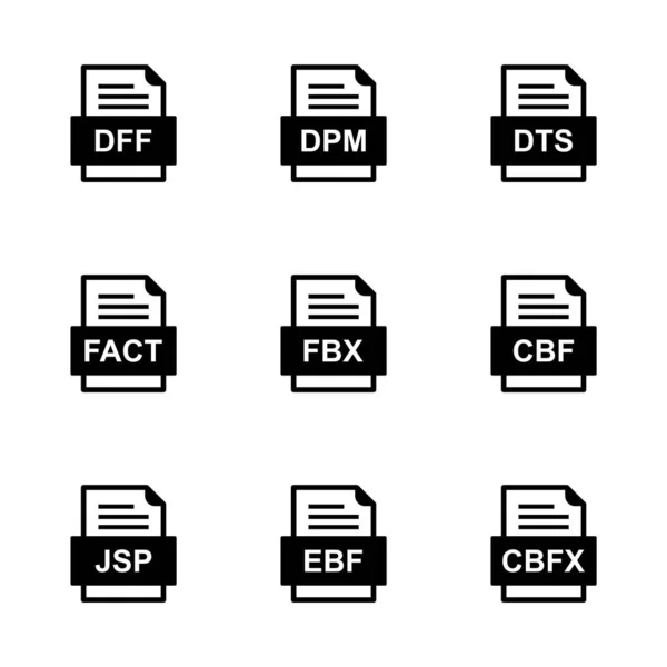 Set Icone Formati File — Vettoriale Stock