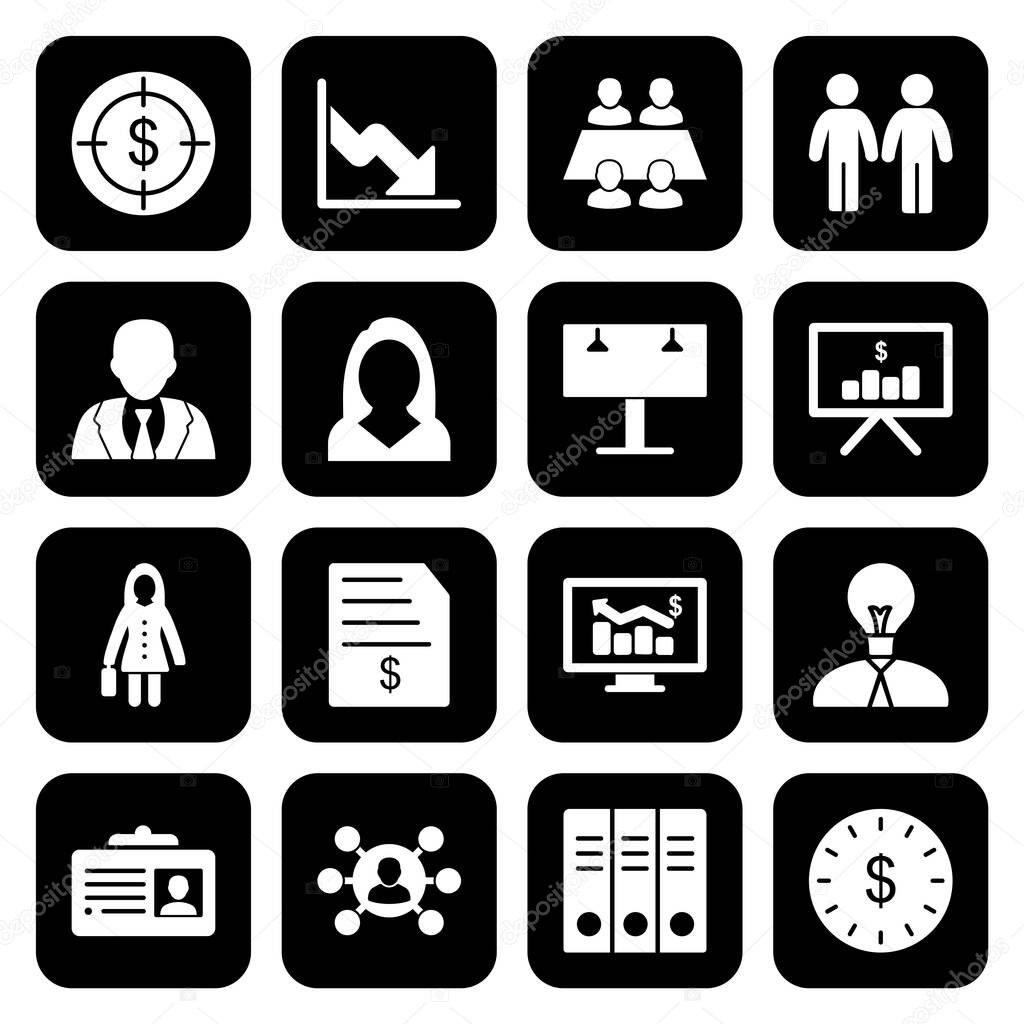 16 Set Of business icons isolated on white background...