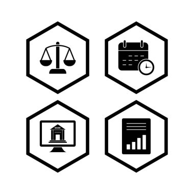 Beyaz Arkaplan Vektörü İzole Edilmiş Elementler Üzerine 4 Bankacılık Simgesi...