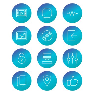 Kişisel ve iletişim için multimedya simgesi...