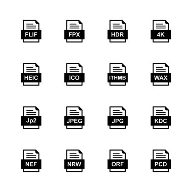 9 dosya biçimi simgesi kümesi