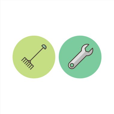 Beyaz Arkaplan Vektörü İzole Edilmiş Elementler Üzerine 2 Yapılandırma Simgesi...