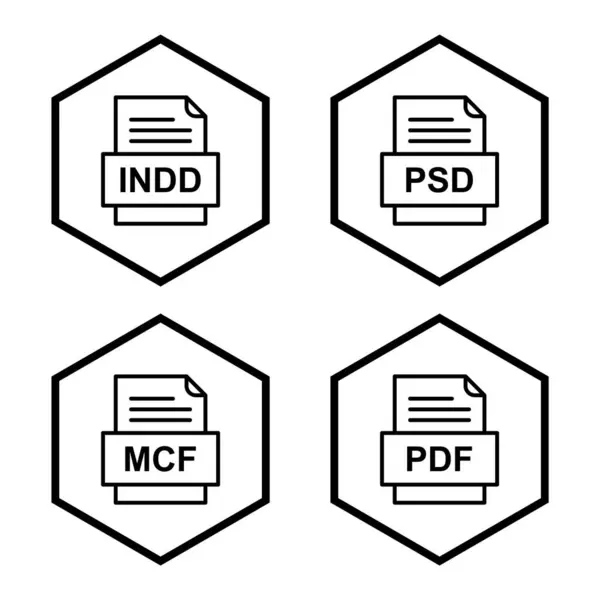 Set Van Bestandsformaten Pictogrammen — Stockvector