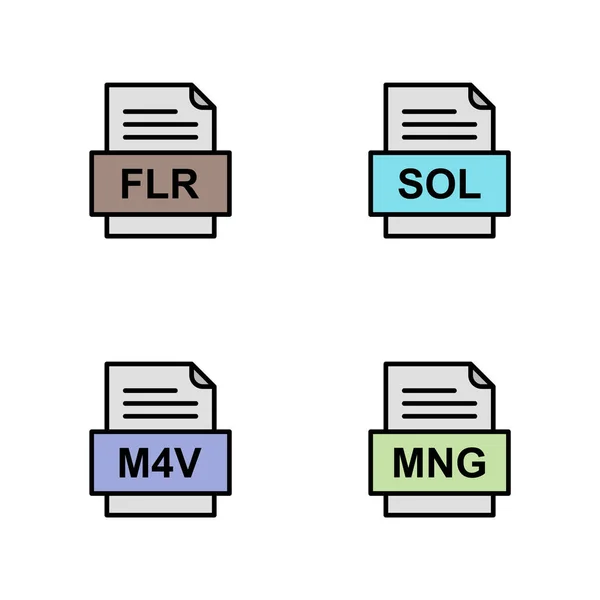 Set Von Symbolen Für Dateiformate — Stockvektor