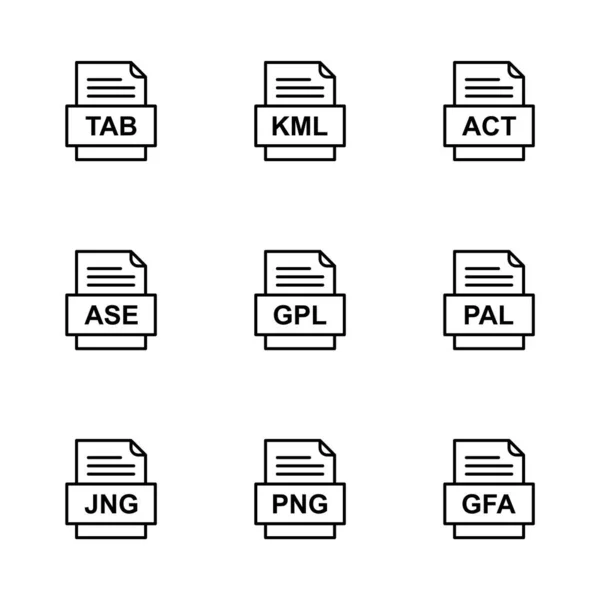 Conjunto Ícones Formatos Arquivo —  Vetores de Stock