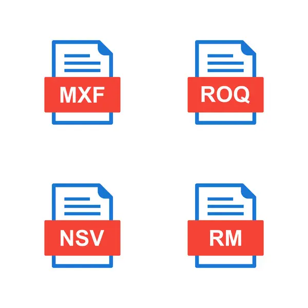 Uppsättning Filformat Ikoner — Stock vektor