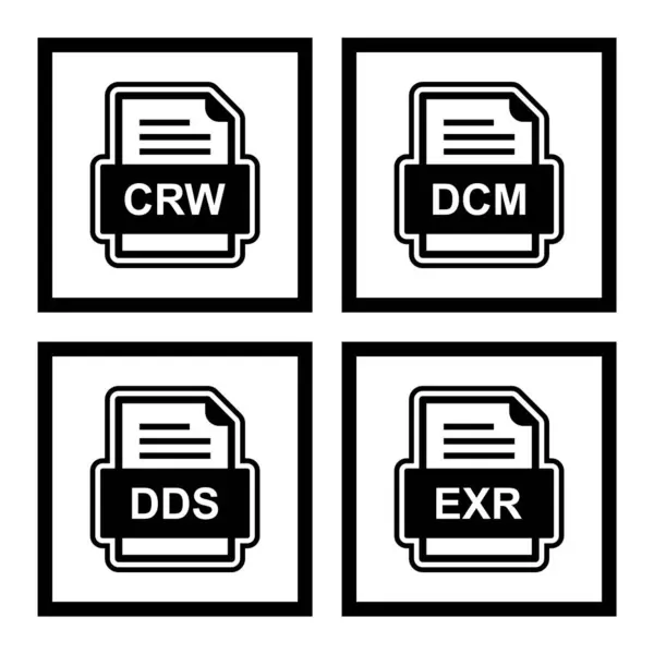 Ensemble Icônes Formats Fichiers — Image vectorielle