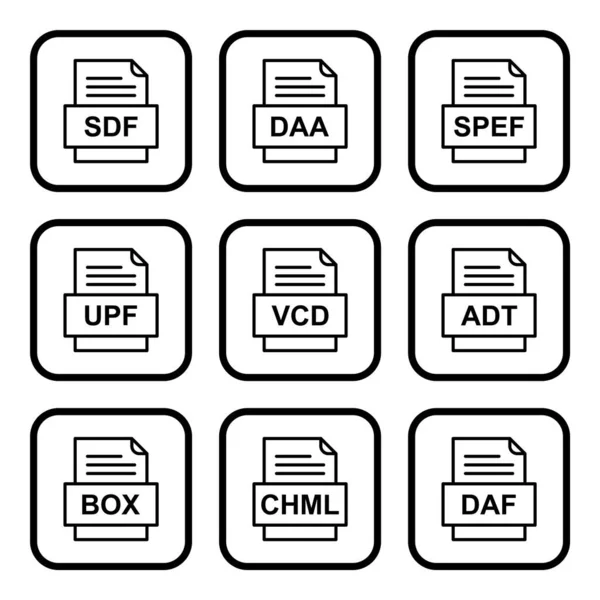 Ensemble Icônes Formats Fichiers — Image vectorielle