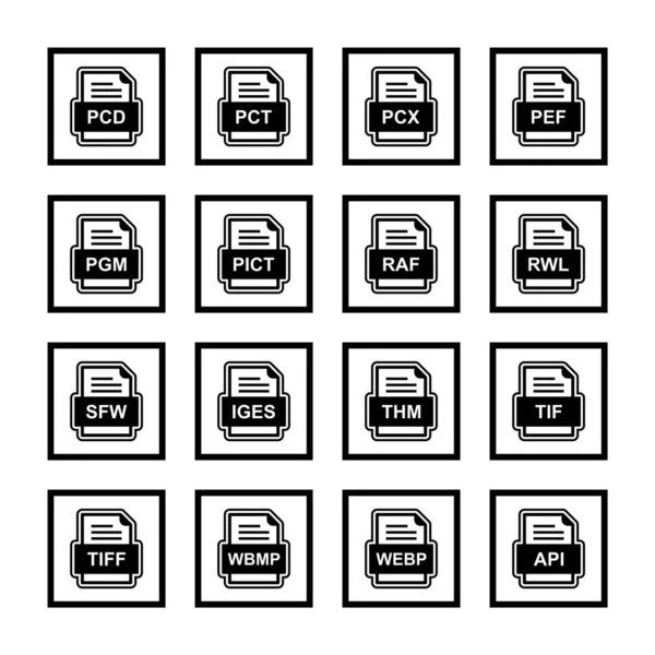 Ensemble Icônes Formats Fichiers — Image vectorielle