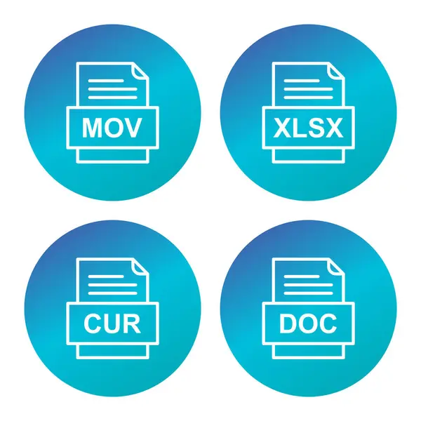 Set Von Symbolen Für Dateiformate — Stockvektor