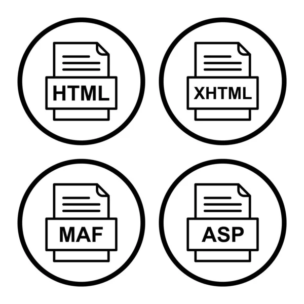 4つのファイル形式のアイコンのセット — ストックベクタ