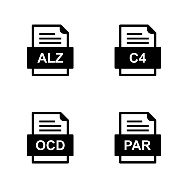 Ensemble Icônes Formats Fichiers — Image vectorielle