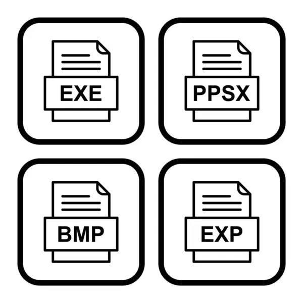 Ensemble Icônes Formats Fichiers — Image vectorielle