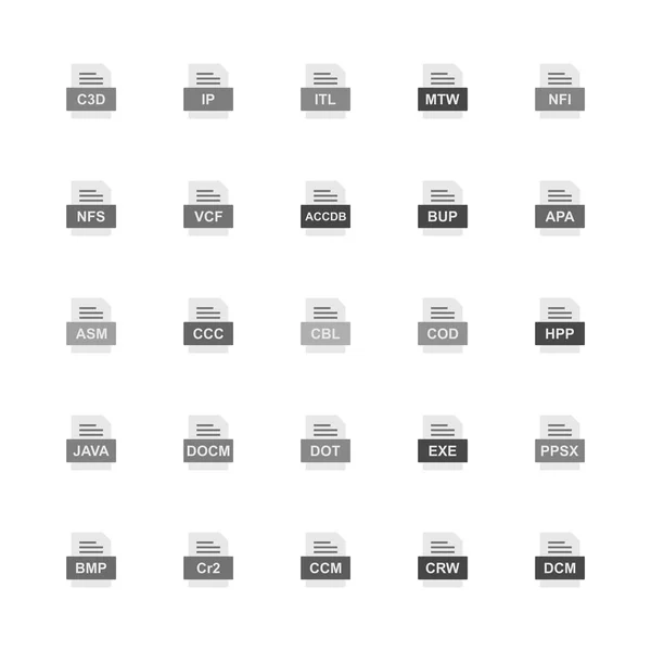 Set File Formats Icons — Stock Vector